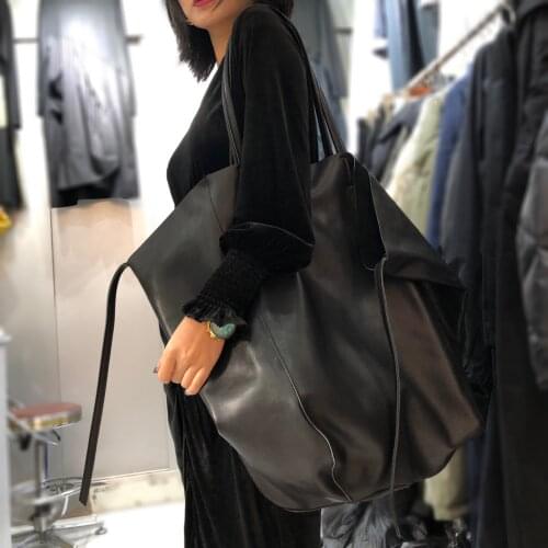 Women Original Leather Tote Bag 100% Natural Real Cowhide Handbags Vintage Simple Design Solid Shoulder Bags Cool Big Tote For