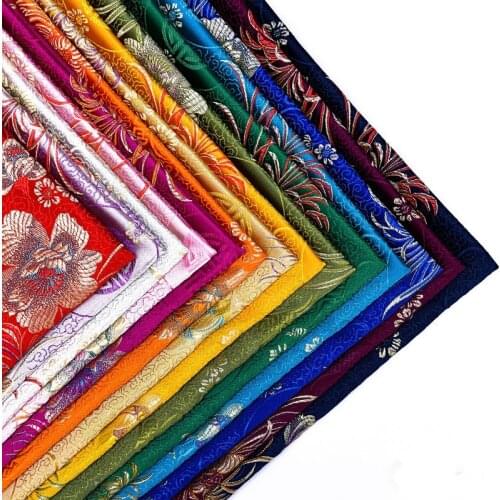 HLQON brocade yacquard multi-color flower printed fabric for patchwork felt tissue telas dress bed sheet children cloth 50x75cm