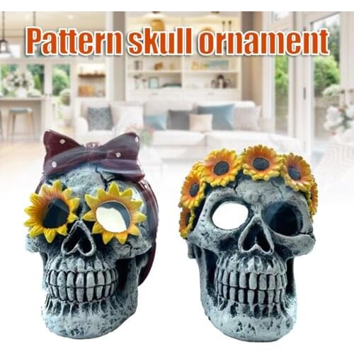 Personality Skull Head Ornament Creative Resin Crafts Furnishing Decoration for Home Bar Party Halloween SDF-SHIP