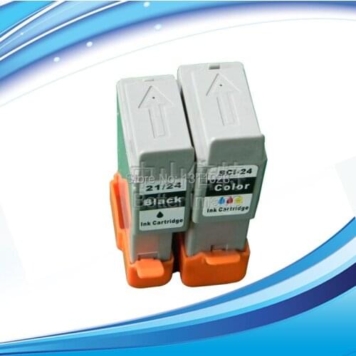 INK WAY 2Pack BCI-21/24 BK BCI-21/24C for Canon BJC-2000SP/2100/2100SP/4000/4100/4200 etc