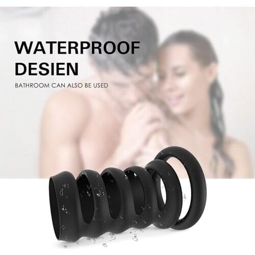 Male Penis Durable Silicone Ring Delay Ejaculation Enlargement Condom Reusable Cock Erection For Men Foreskin Products Sex Shop
