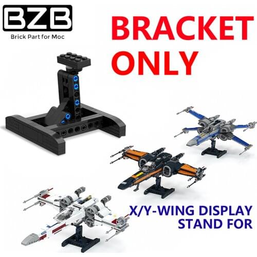 BZB MOC TIE Interceptor Display Stand Building Blocks For X/Y-Wing Space Wars Fighter 75249/75273 Bracket Support Brick Kids Toy