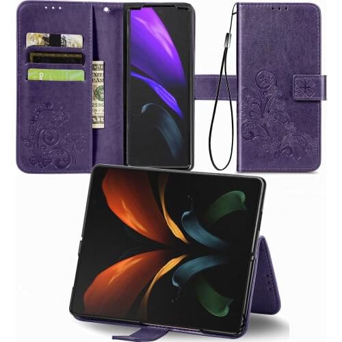 Card Pocket Stand Flip Leather Case for Samsung Galaxy Z Fold3 Fold 3 Wallet Bag Protective Cover