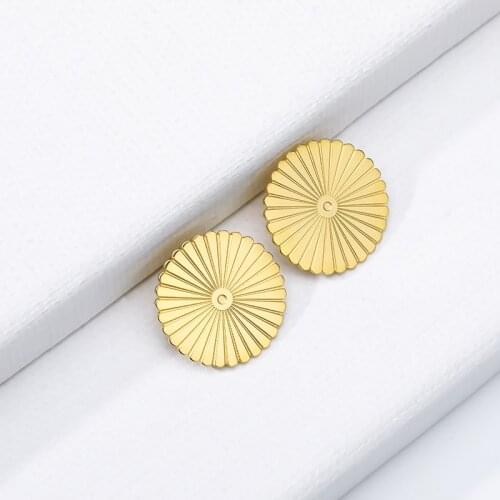 Minimalist Origami Round Earings Fashion Jewelry Surgical Steel Baby Kids Stud Earrings Bijoux Femme 2019 Best Friend Gifts Bff