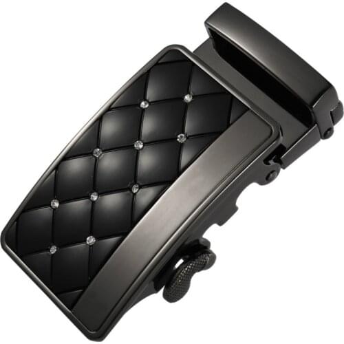 Fashion Mens Business Alloy Automatic Buckle Unique Men Plaque Belt Buckles 3.5cm Ratchet Men Apparel Accessories Bright drill