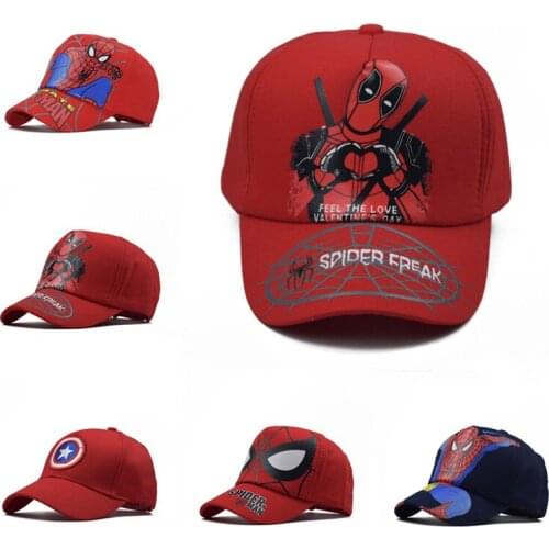Fashion Disney Spider Man Hat Child Anime Breathable Cap Cute Cartoon Hot Style Patch Hat Curved Brim Baseball Cap Shipping Free