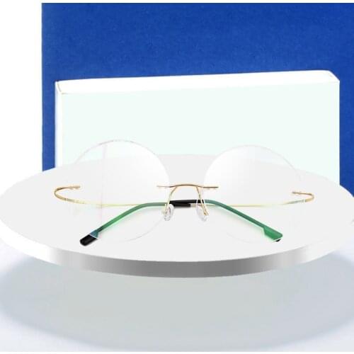 Fashion Titanium Round Rimless Eyeglasses Frame Brand designer Men Glasses Reading Glasses Optical Prescpriton Lenses Glasses