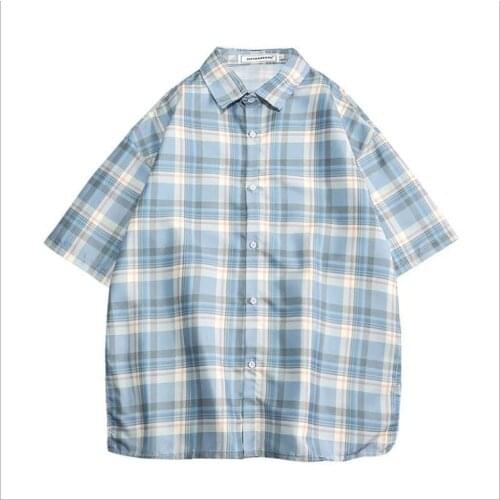 2021 summer shirt mens short-sleeved retro Honghong Port Hong Kong wind brand wind 75