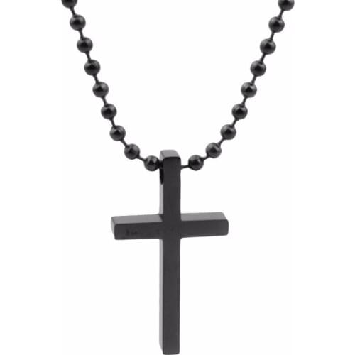 Men Cross Pendant Necklace Silver Color/Gold/Blue Color Stainless Steel Link Chain Necklace For Man Statement Jewelry