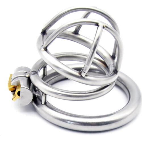 Cock Cage Lock Metal Male Chastity Belt Device Penis Ring Fetish Bdsm Sex Toys For Men 304 Stainless Steel Cock Rings For Men