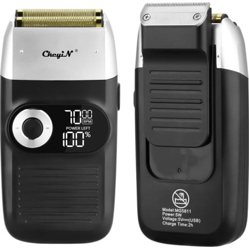 2 in 1 Reciprocating Electric Shaver Men Beard Trimmer Quick Charge Razor Sideburns Trimmer Mini Hair Clipper with LED Display