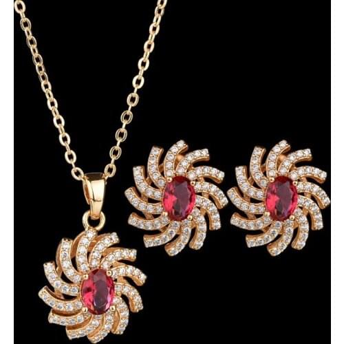 Jewelry 2020 Trend Retro Fashion Copper Alloy Earrings For Women Microinlaid AAA Grade Zircon Champagne Gold Set Of Earrings E45