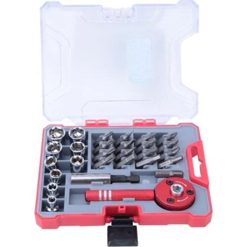 28pcs Mini Ratchet Screwdriver Set Chrome Vanadium Steel Socket Bit Repair Hand Tool