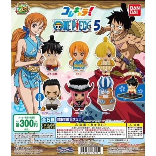 Bandai Original Genuine Gashapon Japanese Anime One Piece Hezhiguo 05Luffy Nami Toy Model Decoration