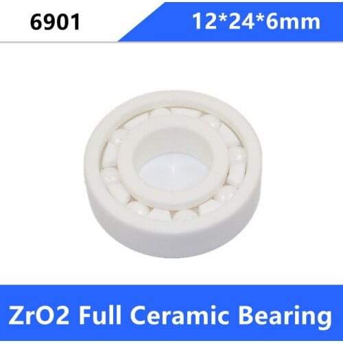 4/10pcs 6901 ZrO2 Full Ceramic bearings 12*24*6mm Zirconia Ceramic deep groove ball bearings 12×24×6mm