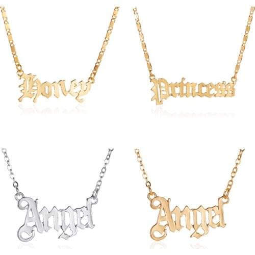 Simple European Stylish Necklace Women Female Vintage Birthday Pendant Golden Chain Honey Necklaces Jewelry For Girls