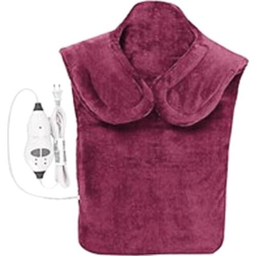 EU Plug Men Women Winter Electric Heating Shawl Shoulder Neck Back Hot Compress Relief Massage Wrap Relieve Pain Cape