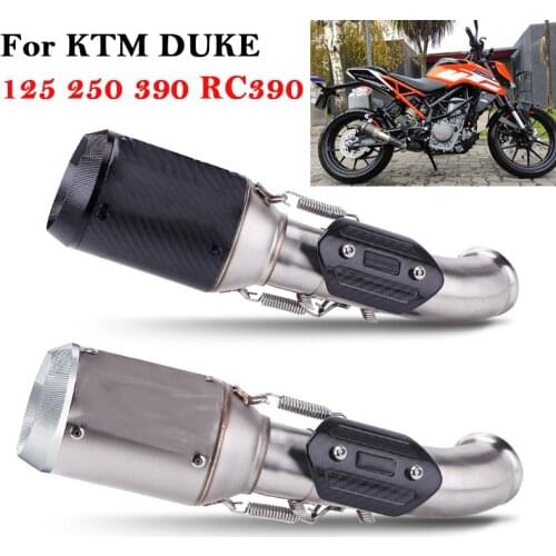 Slip On For KTM DUKE 125 250 390 RC390 2017-2020 Motorcycle Racing Exhaust Escape Systems Modify Link Pipe Carbon Fiber Muffler
