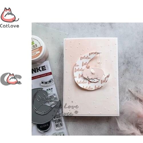 Elephant Sleeping on the moon Metal Cutting Dies Scrapbooking Stencil Die Cuts Card Making DIY Craft Embossing New Dies For 2020