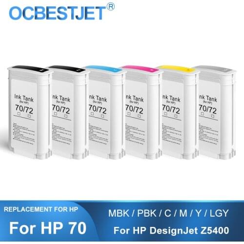 [Third Party Brand] For HP 70 Replacement Ink Cartridge For HP DesignJet Z5400 Printer C9449A C9452A C9453A (PBK C M Y LGY MBK)