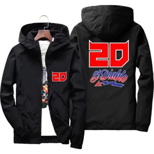 Fabio Quartararo Spring Bomber Hooded Jacket Mens Casual Zipper Thin Windproof Windbreaker Casual Slim Fit Clothing Jacket S-7XL