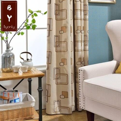 Cross Lattice-imitation Cotton Hemp Curtains for Living Room Cloth Jacquard Shading Curtain Fabric Fabric Modern Simplicity
