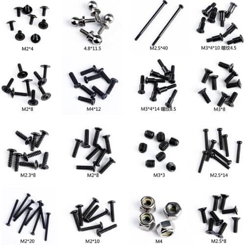 Wltoys 12428 RC Car Spare parts Screws Pan Head Screws Flat Head Screws Half tooth screw M2 M2.3 M2.5 M3 M4 Screws for RC Car