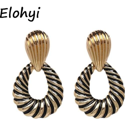 ELOHYI New Arrived Handmade Water Drop Gold Earrings Women Party Wedding Maxi Pendant Earrings Jewelry Christmas Gift For Women