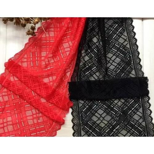 1 Meters/lot 18cm Width Embroidered Wedding Dress Clothes Elastic Lace Trim High Quality Soft French Lace Fabric