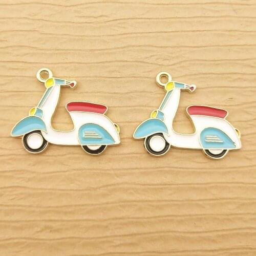 10pcs 20x25mm enamel battery car charms for jewelry making crafting fashion earring pendant necklace charm bracelet charms