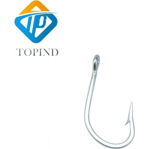 100pc 7731 Stainless Steel Fishing Hooks Super Large Sharp Strong Thick Big Game Fish Tuna Bait Fishing Hook Size 6/0-10/0