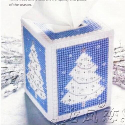 12x12x14cm Carton Christmas Tree storage tissue box embroidery kit DIY handmade craft set Crocheting knitting needlework supplie
