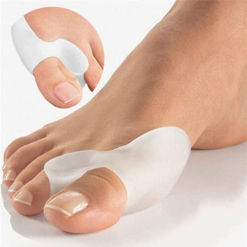 2PCS Silicone Gel Thumb Corrector Bunion Little Toe Protector Separator Hallux Valgus Finger Straightener Foot Care Relief Pads