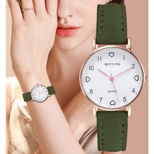 2020 neue Uhr Frauen Einfache Art Und Weise Beilaufige Kleine Zifferblatt frauen uhren Lederband Quarz Uhr Handgelenk Uhren