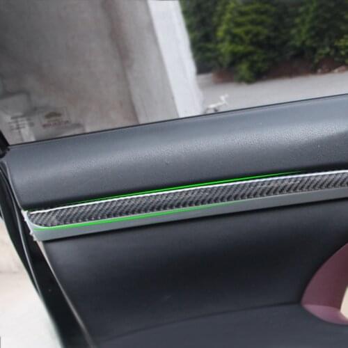 4pcs Car Carbon Fiber Interior Door Window Panel Strips Cover Sticker Trim For Toyota Highlander 2015 2016 2017 2018