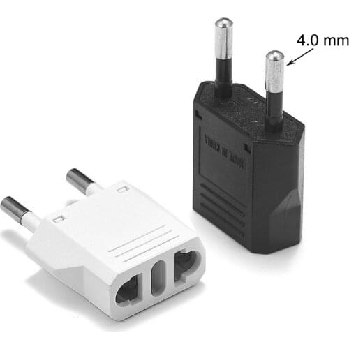 500pcs European Euro EU Plug Adapter 2 Pin US Brazil Italy To Europe German Travel Power Adapter Type C Plug Outlet Socket