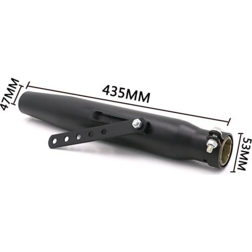 53mm Motorcycle Exhaust Pipe for Honda CG EN125 XL883 1200 Universal Scooter Bracket Exhaust Pipes Motor Retro Black Pot Escape