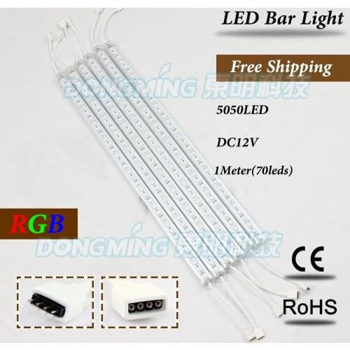 U Aluminium Profile 1m 72leds LED luces Strip RGB 5050 smd 12V with pc covcer led strip bar light under cabinet lighting