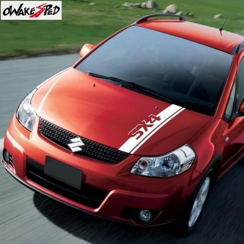 Auto Hood Cover Engine Bonnet Decor Stickers Sport Stripes Sticker Vinyl Body Decals For Suzuki SX4 2008-2018 Car Styling