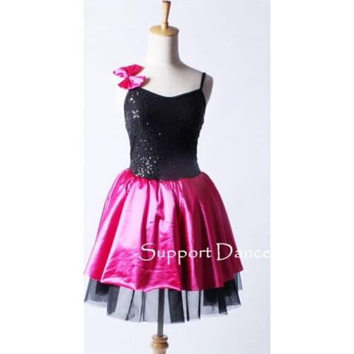 Camisole Bow Sequin Ballet Tutu Dress Kids Adult Dance Costume C182