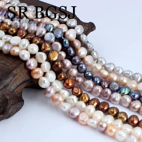 Free Shipping 7-8mm Wholesale Baroque Potato Natural Pearl Freshwater Spacer Diy Jewelry Making Beads 14inch