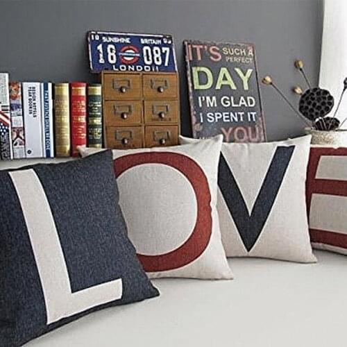 Letter Pillow Case Soft Cushion Cover for Gift Love Home Pillow Covers Sofa Bed Linen Decorative Pillows Home Decor Pillowcase