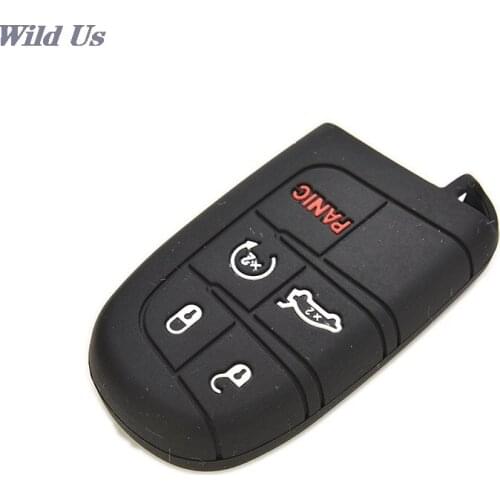 5 Button Black Silicone Case Cover For Jeep Chrysler Dodge Fiat Remote Smart Key New