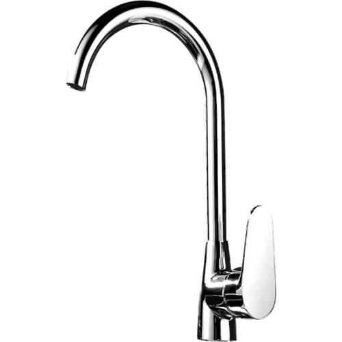 Chrome Brass Kitchen Faucets 360 Degree Swivel Single Handle Single Hole Deck Mount Faucet Hot And Cold Water Mixer