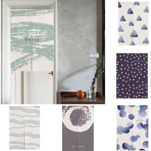 Cotton Linen Bedroom Kitchen Door Curtain Shower Toilet Half Panel Curtain Partition Curtain Doorway Hanging Curtain Decoration