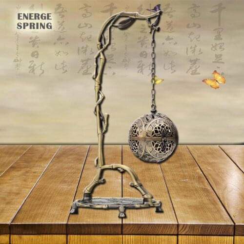 Chinese Style Hanging Aromatherapy Ball Zen Bamboo Back Flow Incense Censer Hanging Incense Burner Retro Home Furnishings