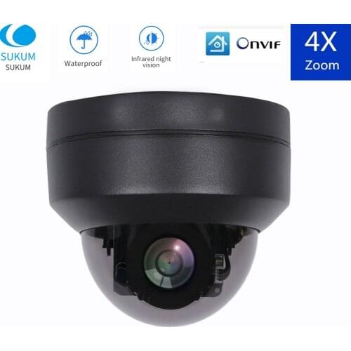 5MP PTZ IP POE Camera 2.8-12mm Motorized Lens IR 30M Distance Night Vision Waterproof Dome Surveillance Outdoor CCTV Camera