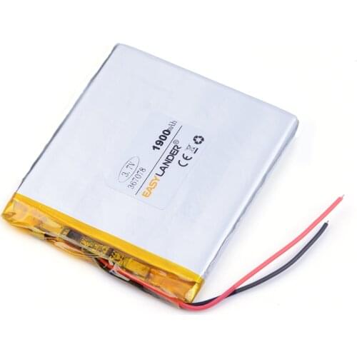 3.7v lithium Li ion polymer rechargeable battery 367078 1900mah can be customized wholesale