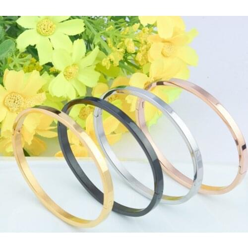 Rose Gold Color Stainless Steel Better Bracelet Women Wristband Bangle Cuff Bracelet B15619H