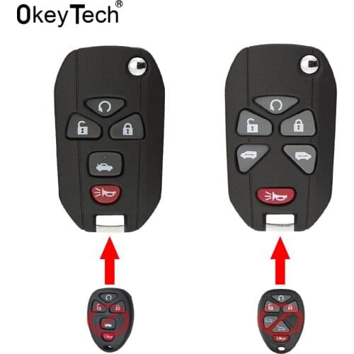 OkeyTech 5/6 Button Remote Car Key Shell Case For Captiva 2011Refitting For Buick G-C For Chevrolet For Cadillac Pontiac Saturn